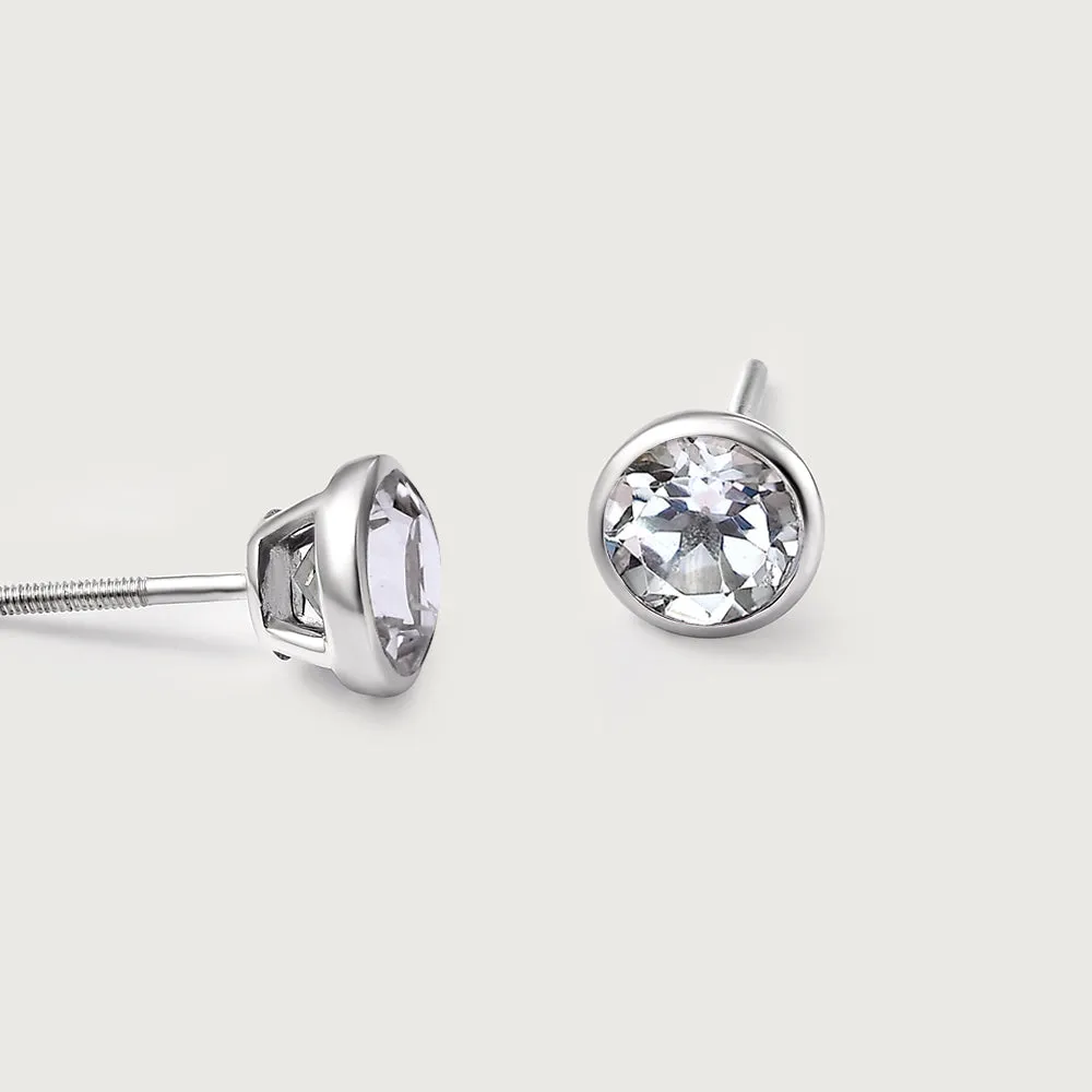 Solitaire Birthstone Stud Earrings