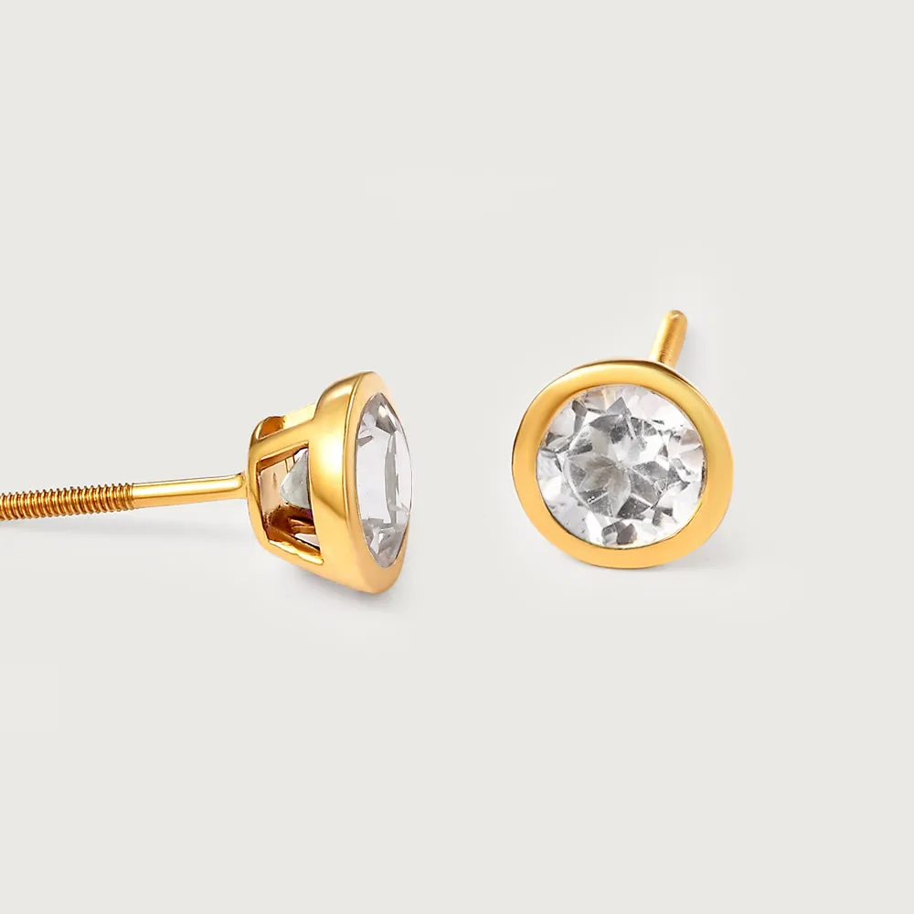 Solitaire Birthstone Stud Earrings