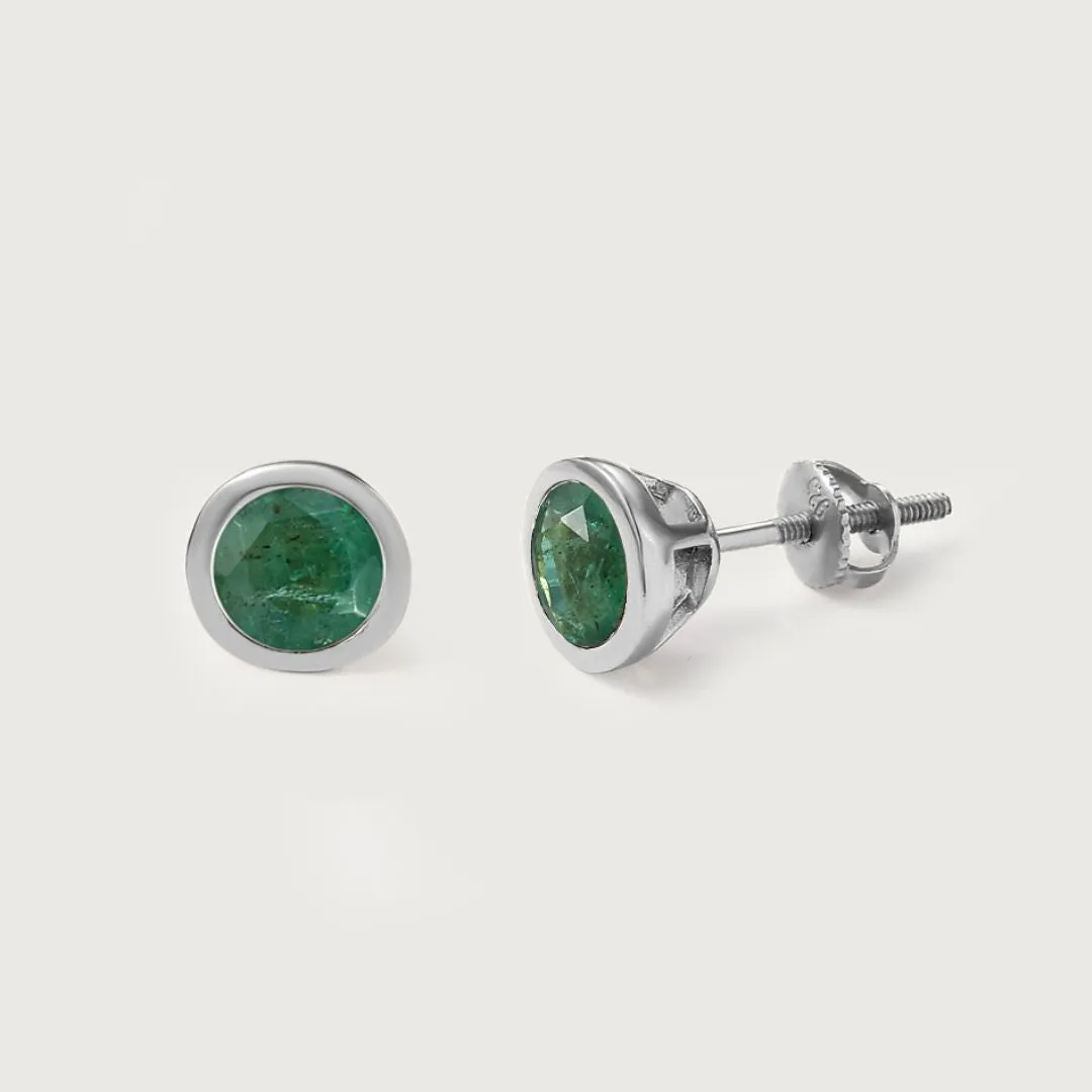 Solitaire Birthstone Stud Earrings