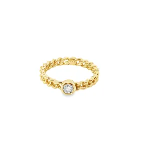 Solitaire Round Diamond Chain Ring