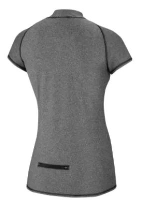 SPEEDO Heathered Cap Sleeve Rashguard w/Zip Pocket