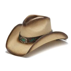 Stampede Hats - Mizzie Turquoise Gem Leaf Print Western Hat