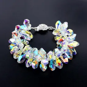 Statement Bracelet with Iridescent Crystals