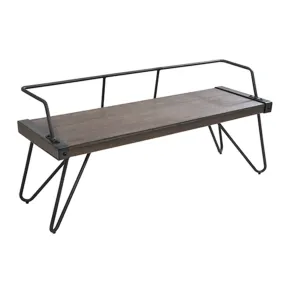 Stefani Industrial Bench in Antique and Walnut by LumiSource