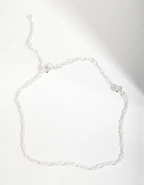 Sterling Silver Wide Chain Bracelet Anklet