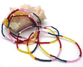 Sunset & Twilight Fair Trade African Seed Bead Stretch Bracelet