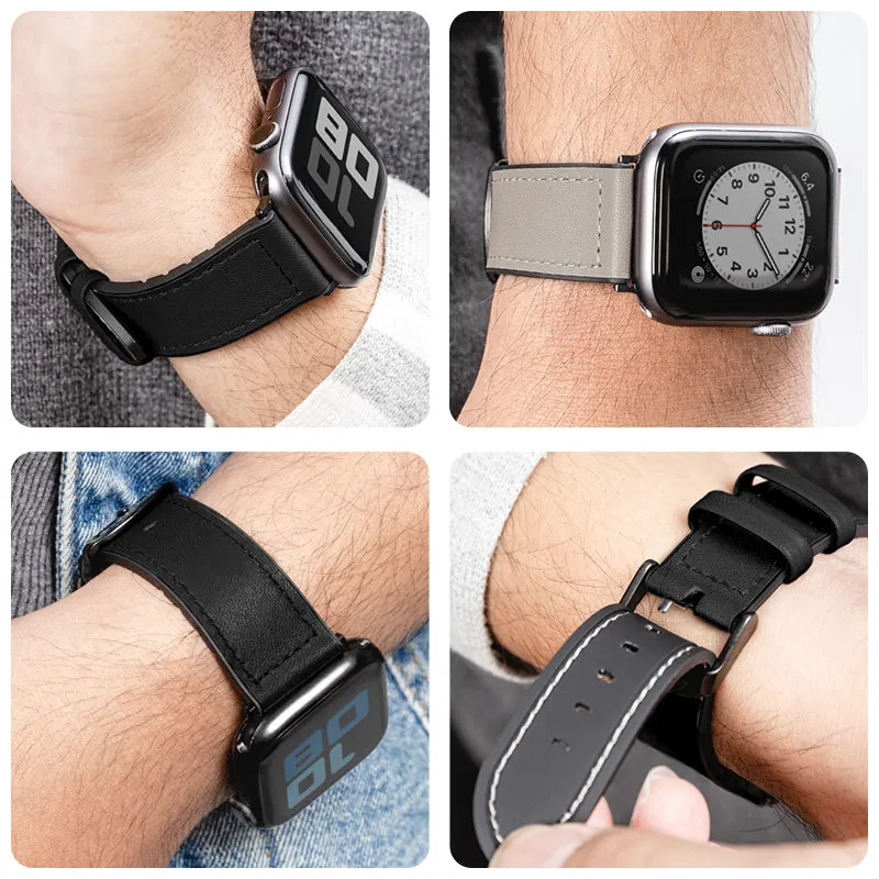 SwitchEasy Hybrid Silicone-Leather Watch Band for Apple Watch