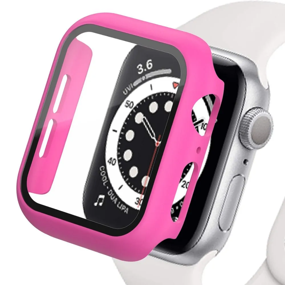 Tempered Glass Matte Watch Cover  for Apple Watch Case 44mm 40mm 42mm 38mm  Bumper Screen Protector for Iwatch SE 6 5 4 3 2 1