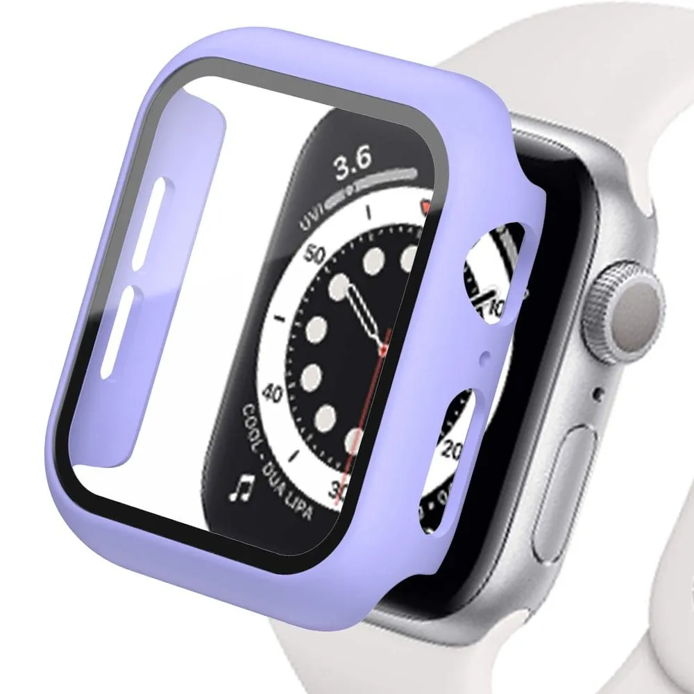 Tempered Glass Matte Watch Cover  for Apple Watch Case 44mm 40mm 42mm 38mm  Bumper Screen Protector for Iwatch SE 6 5 4 3 2 1