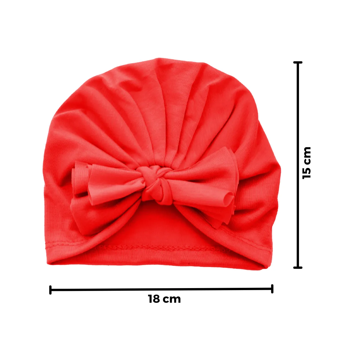 THE LITTLE LOOKERS Unisex Soft Hosiery Turban Bow Knot Cap, Baby Headwear | Suitable for 3 to 18 Months Baby