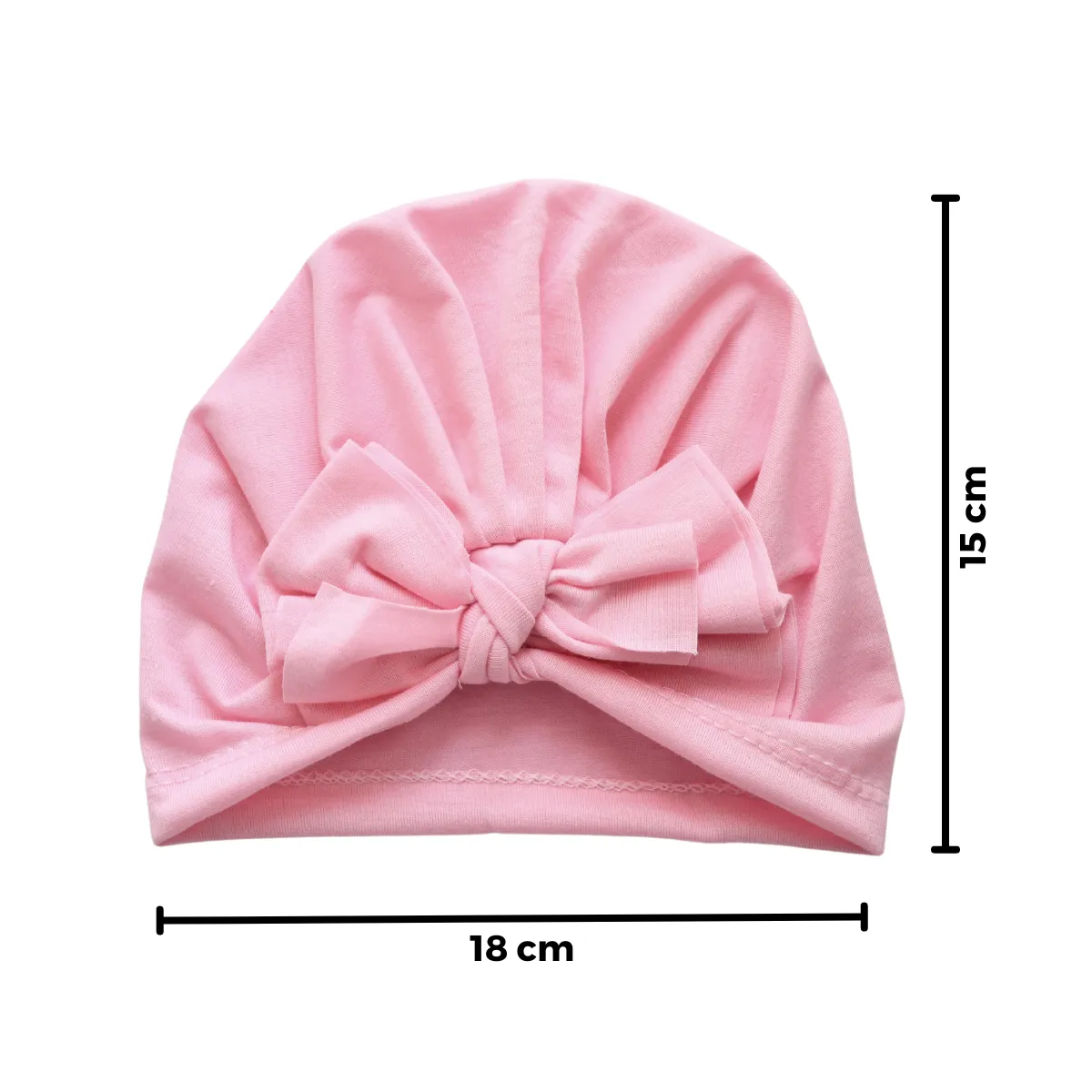 THE LITTLE LOOKERS Unisex Soft Hosiery Turban Bow Knot Cap, Baby Headwear | Suitable for 3 to 18 Months Baby