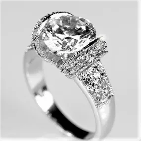 Tisha 2ct Round CZ Tension Set Engagement Ring | 3.6ct