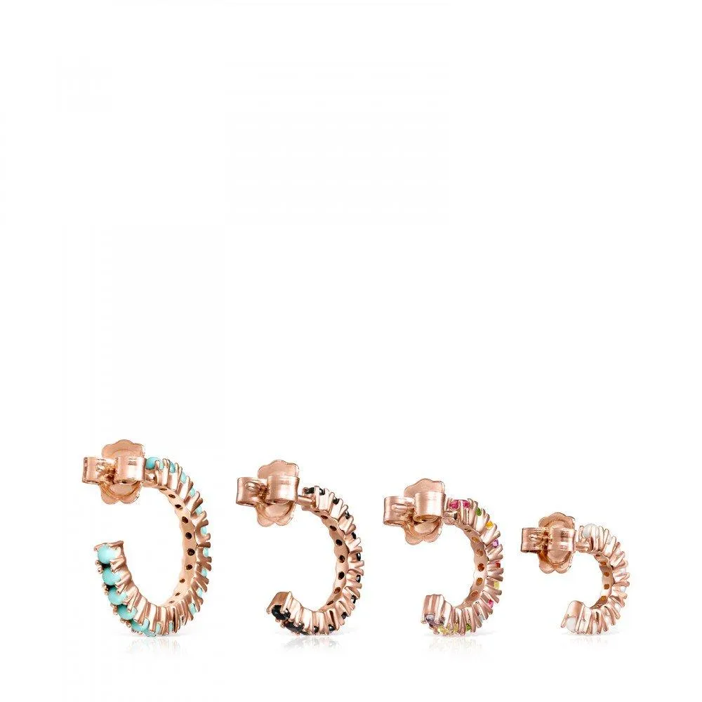 Tous Pack of Rose Gold Vermeil Straight Earrings with Gemstones 912726510