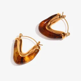 Trendy Gold-Plated Acrylic Hoop Earrings for Women - Statement Fashion Accessories