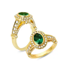 Tsavorite and Diamond Ring