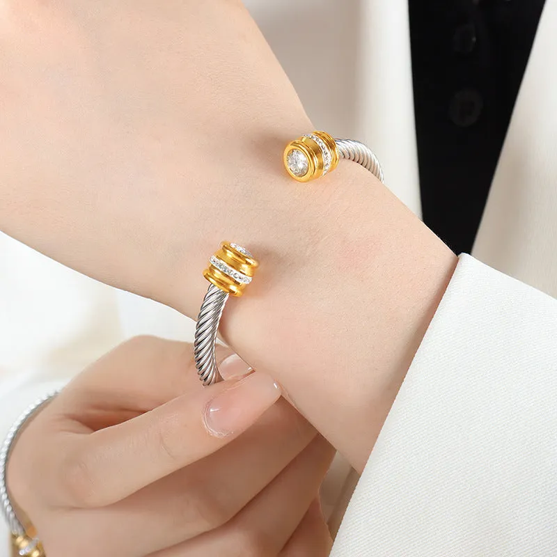 Twelve-Color Zircon Stainless Steel Bracelet - Genie Collection