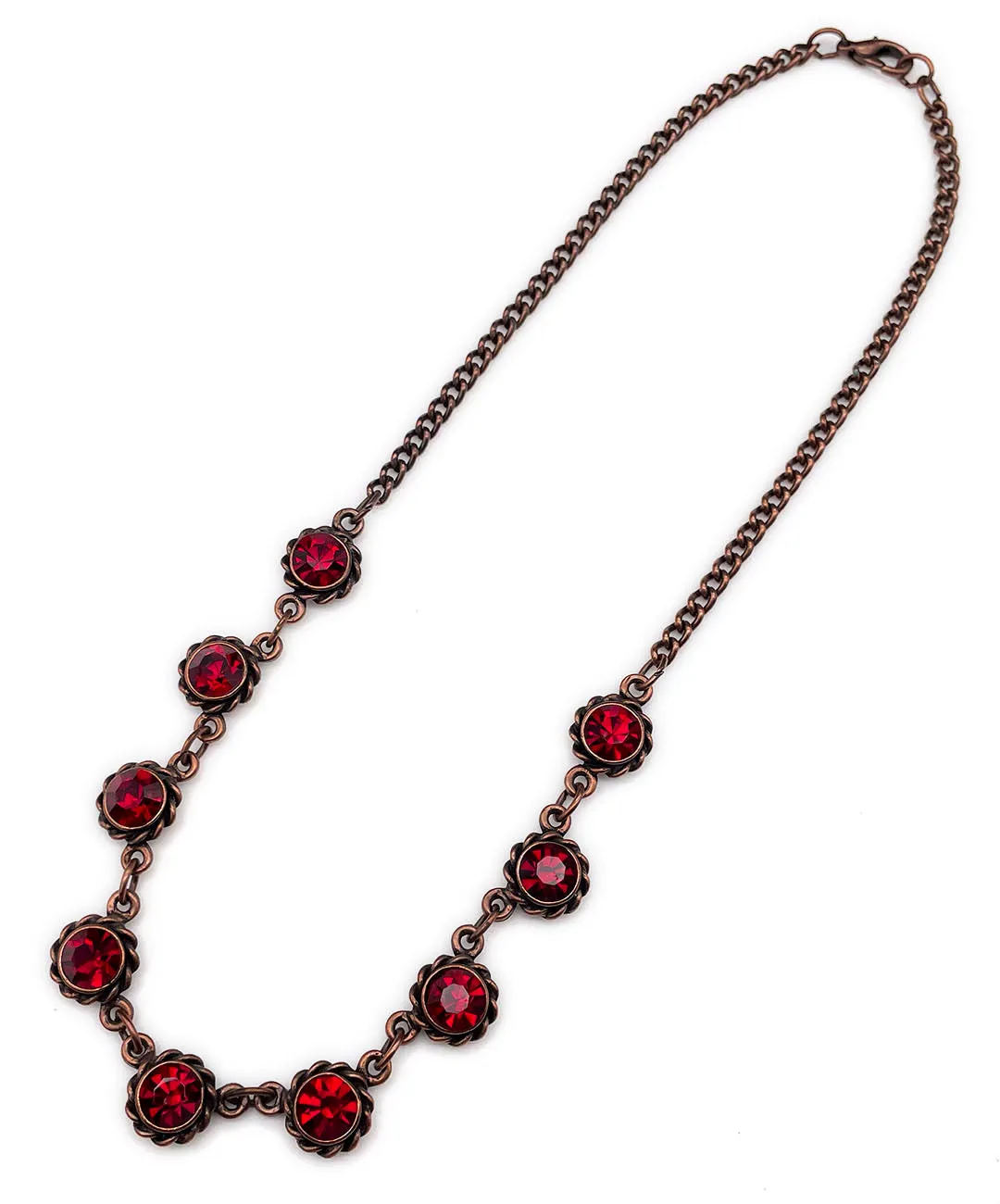 【UK買付】ヴィンテージ ガーネットレッド ガラス ネックレス/Vintage Garnet Red Glass Necklace