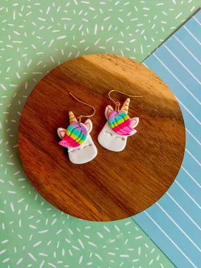 Uma the Unicorn Earrings | Clay Earrings