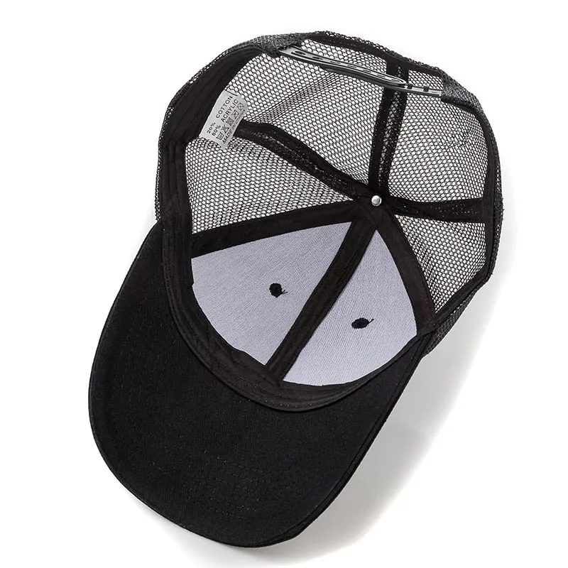 Unisex Mesh Cap Casual Plain Cotton Mesh Baseball Cap Adjustable Summer Cool Hats For Women Men Hip Hop Trucker Hat Dropshipping