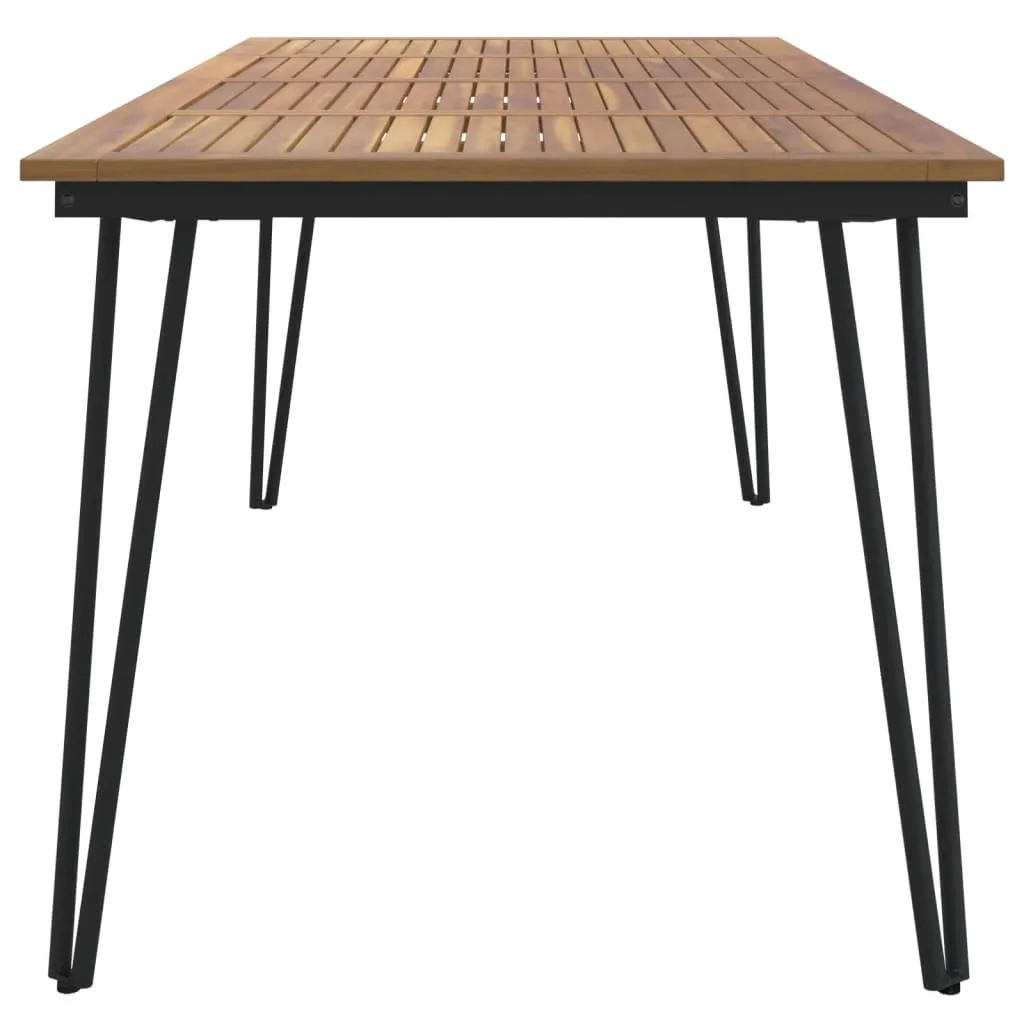 vidaXL Garden Table with Hairpin Legs 180x90x75 cm Solid Wood Acacia