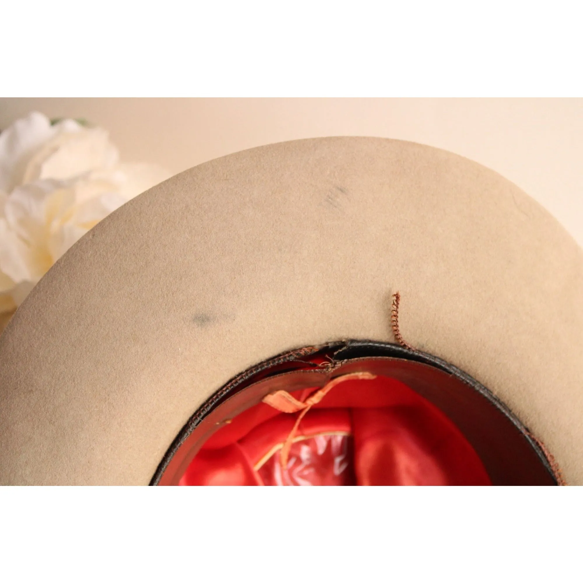 Vintage 1950s Resistol Self Conforming Beige Gray Plains 7 1/4 Cowboy Hat