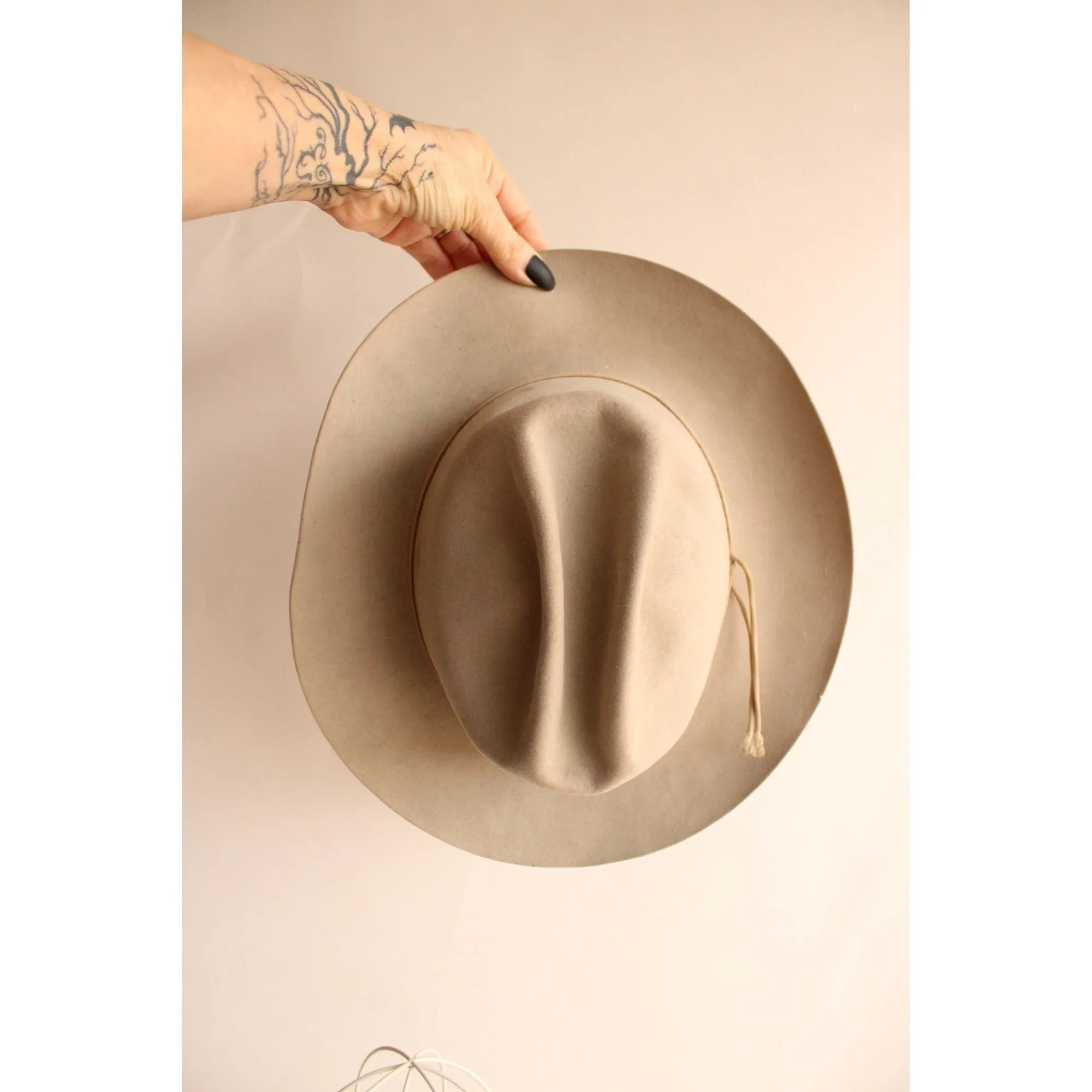 Vintage 1950s Resistol Self Conforming Beige Gray Plains 7 1/4 Cowboy Hat