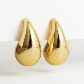 Vintage Gold Plated Teardrop Earrings: Trendy Lightweight Hoop Accessories - Stylish & Chic!