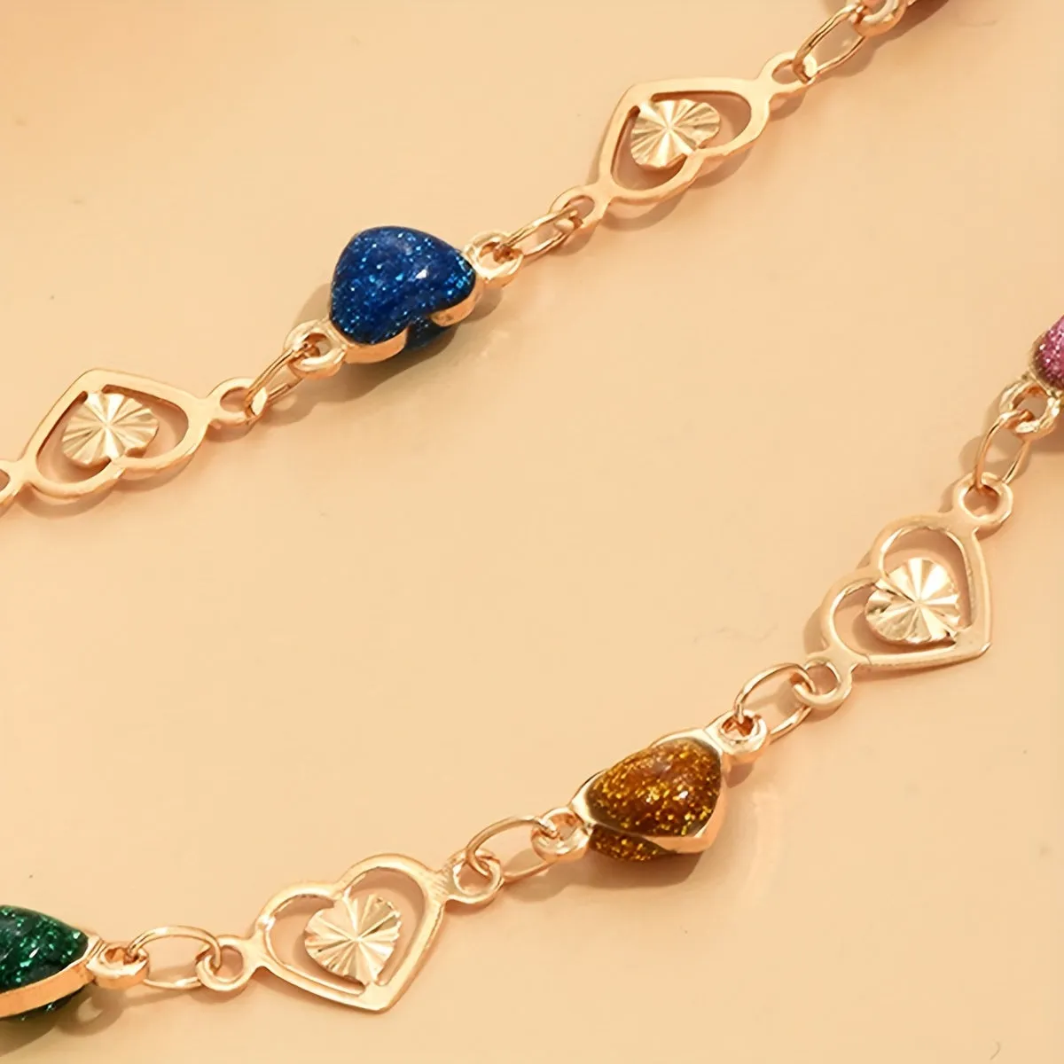 Vintage Heart Chain Anklet Feminine Ankle Bracelet for Women