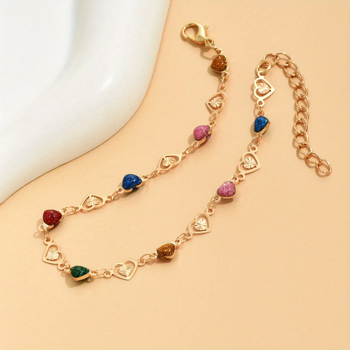 Vintage Heart Chain Anklet Feminine Ankle Bracelet for Women