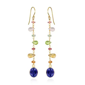 Wildflower Bezel Dangles-Iolite