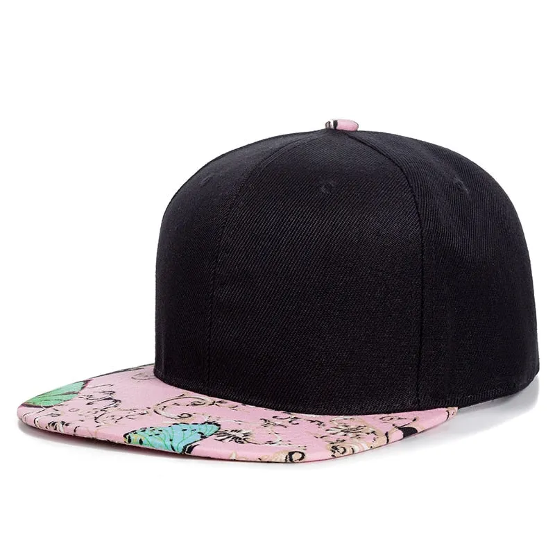 Women Cap Fashion Cotton Butterfly Flower Digital Printing Baseball Cap Female Outdoor Street Hip Hop Snapback Hat