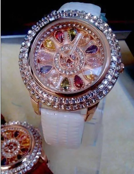 Wrist Watch Kaleidoscope Deluxe Crystal & Leather Wrist Watch for Women