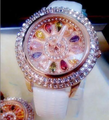 Wrist Watch Kaleidoscope Deluxe Crystal & Leather Wrist Watch for Women