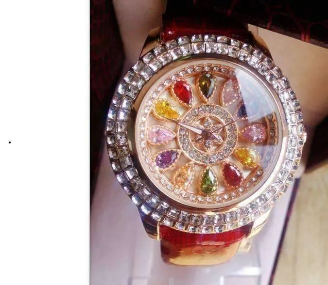 Wrist Watch Kaleidoscope Deluxe Crystal & Leather Wrist Watch for Women