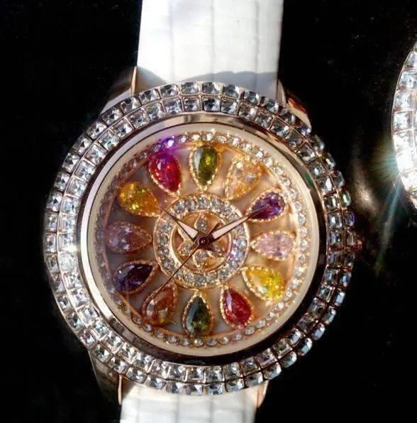 Wrist Watch Kaleidoscope Deluxe Crystal & Leather Wrist Watch for Women