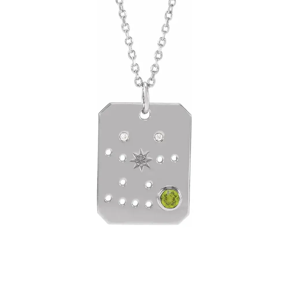 Zodiac Sterling Silver Pendant Necklace - "Gemini"