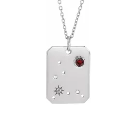 Zodiac Sterling Silver Pendant Necklace - "Pisces"